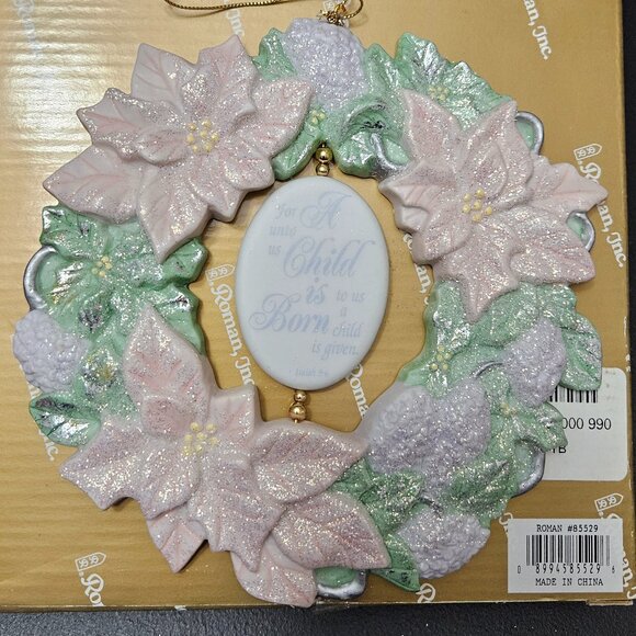 Roman, Inc. #85529 Child Is Born TB Glittery Wreath - Picture 4 of 16